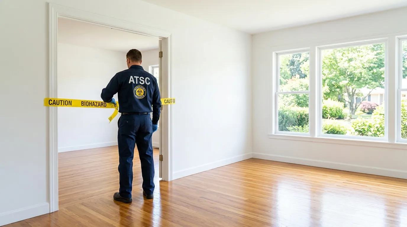 Certified biohazard cleanup crew performing Crime Scene Cleanup in DeForest